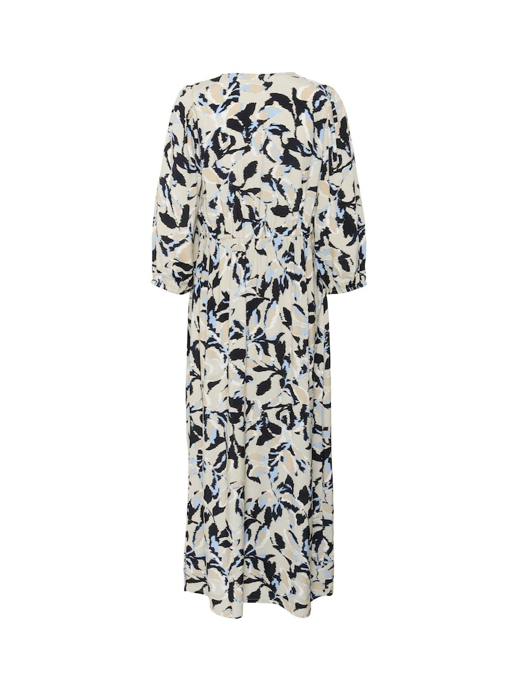 Kaffe White KApedra Long Sleeve Maxi Dress - Image 5 of 5