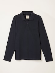 Azul marino - FatFace Long Sleeve Ribbed Polo - Imagen 6 de 6