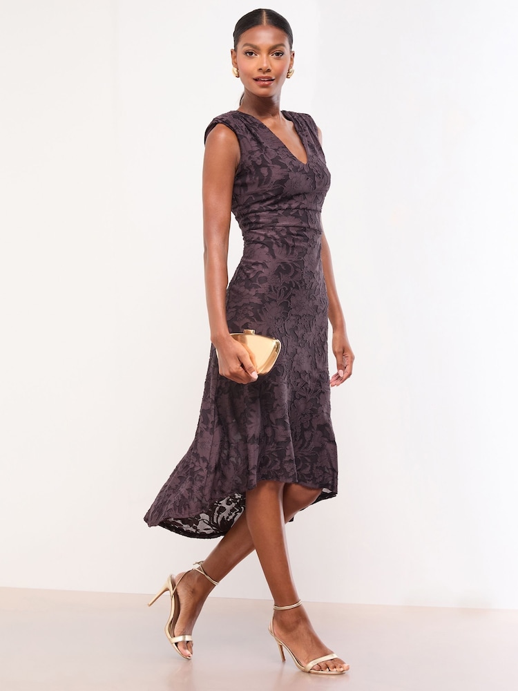green emerald velvet dress Winona Fit And Flare Dress main image 0