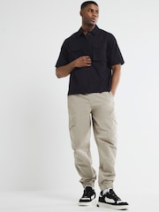 River Island Natural Cuffed Cargo Trousers - Image 1 of 6