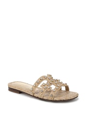 Sam Edelman Regular Fit Bay Jewel Slide Brown Sandals - Imagem 3 de 6