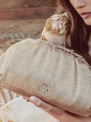 Moda in Pelle Oversized Namik Plisse Clutch Bag - Image 1 of 5