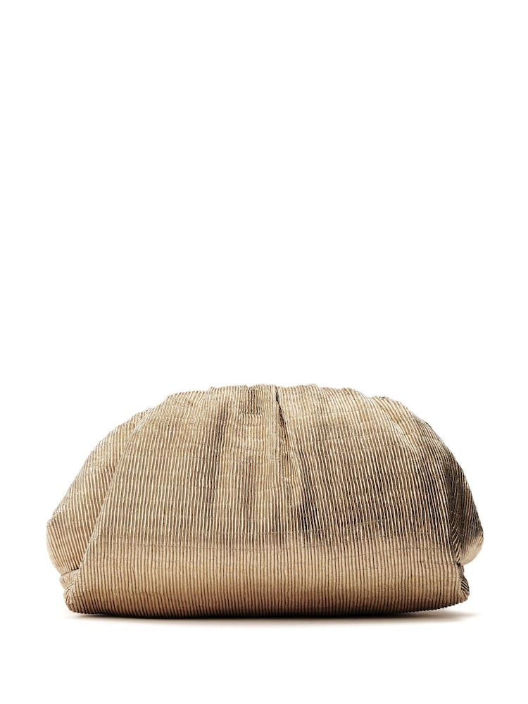 Moda in Pelle Oversized Namik Plisse Clutch Bag - Image 2 of 5