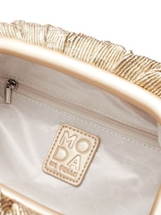 Moda in Pelle Oversized Namik Plisse Clutch Bag - Image 5 of 5