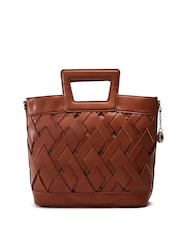 Moda in Pelle Lattice Large Woven Leather Tote - Image 1 of 4