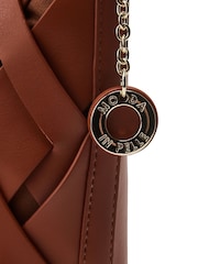 Moda in Pelle Lattice Large Woven Leather Tote - Image 4 of 4