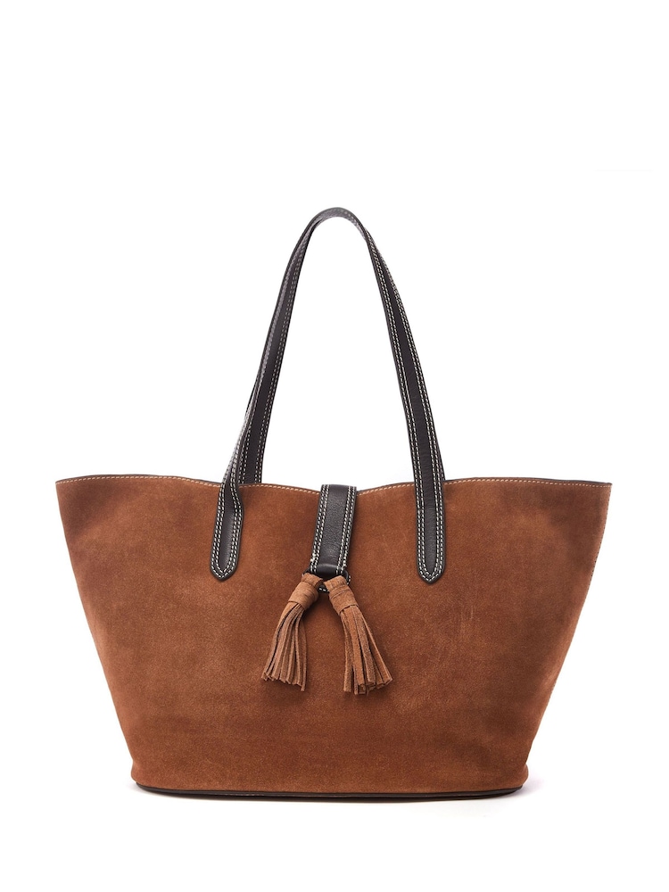Moda in Pelle Addison Tote Bag With Tassle Detail - Image 2 of 5 Moda in Pelle Addison Tote Bag With Tassle Detail - Image 2 of 5