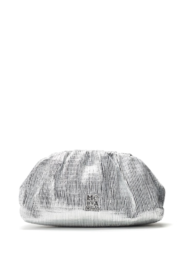 Moda in Pelle Oversized Namik Plisse Clutch Bag - Image 1 of 4