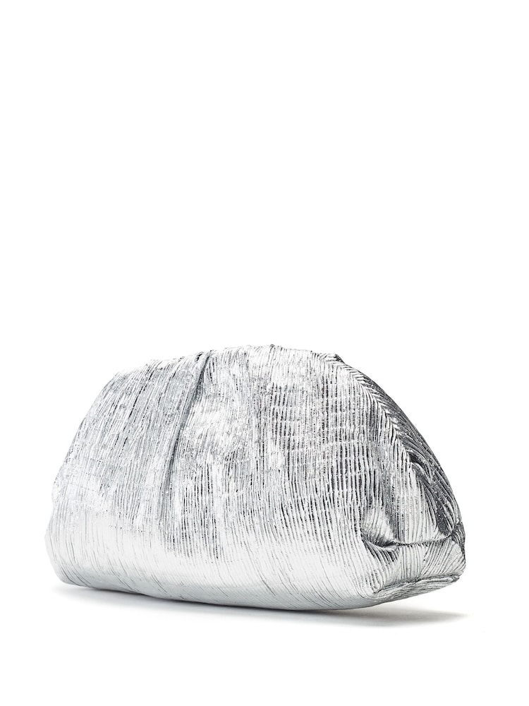 Moda in Pelle Oversized Namik Plisse Clutch Bag - Image 2 of 4