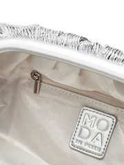 Moda in Pelle Oversized Namik Plisse Clutch Bag - Image 4 of 4