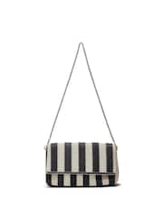 Moda in Pelle Oversized Clove Flap Clutch Black Bag - Image 2 of 5