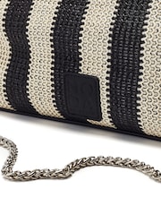 Moda in Pelle Oversized Clove Flap Clutch Black Bag - Image 3 of 5