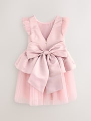 Baker by Ted Baker Satin Bow Back Peplum Tulle Occasion Dress & Scrunchie - Image 11 of 16