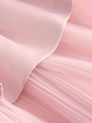 Baker by Ted Baker Satin Bow Back Peplum Tulle Occasion Dress & Scrunchie - Image 12 of 16