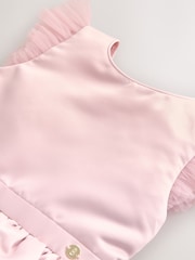 Baker by Ted Baker Satin Bow Back Peplum Tulle Occasion Dress & Scrunchie - Image 13 of 16