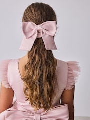 Baker by Ted Baker Satin Bow Back Peplum Tulle Occasion Dress & Scrunchie - Image 9 of 16