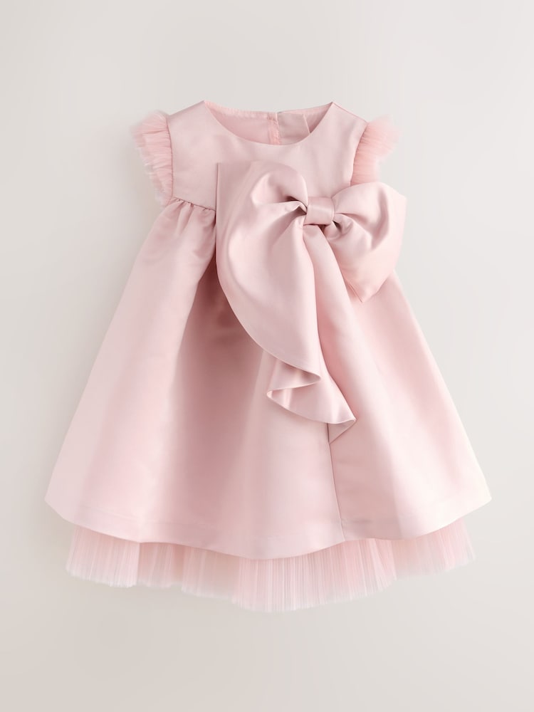open lace back dress Ammil Satin Slip Dress Mid-Pink main image 0