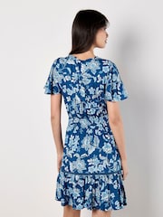 Apricot Blue Sarasa Print Wrap Mini Dress - Image 5 of 5