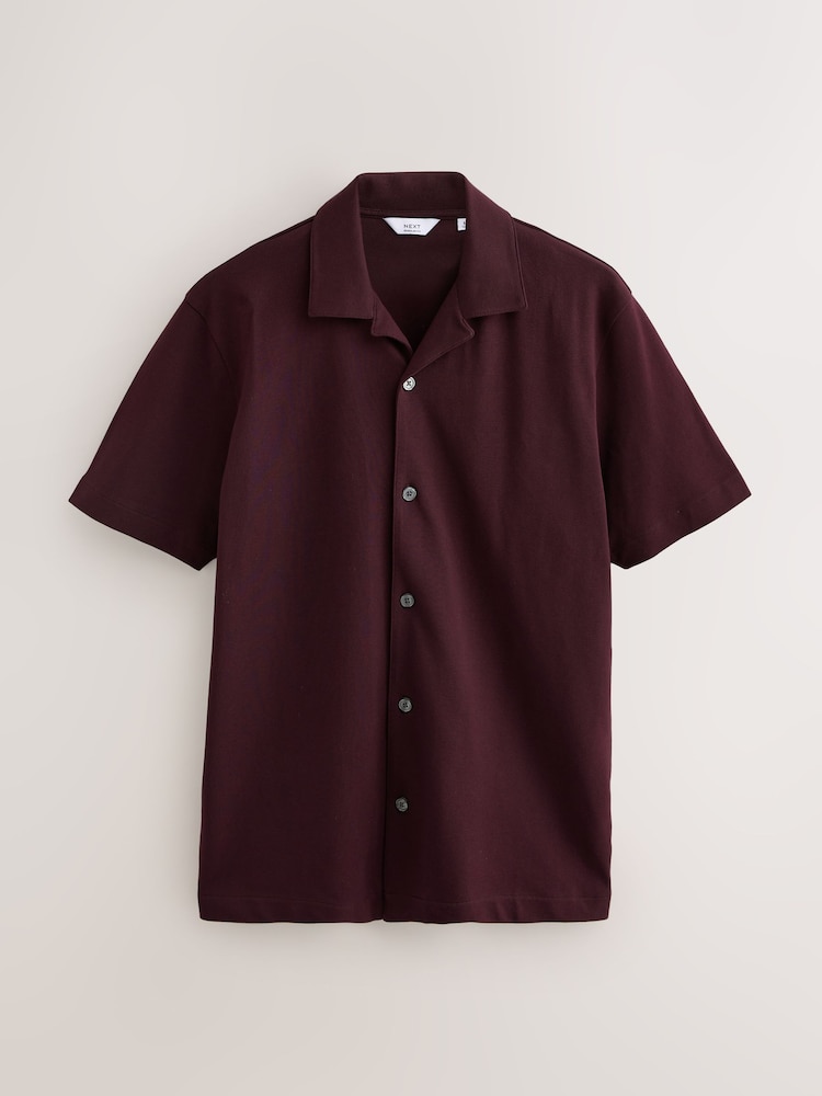Burgundy Red/Navy Blue/Olive Green Short Sleeve Pique Shirts 3 Pack - Image 2 of 6