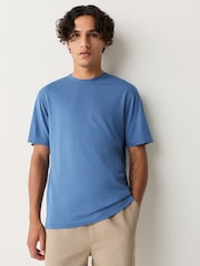 Blue Modal Cotton Lightweight T-Shirt - Image 1 of 8