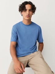 Blue Modal Cotton Lightweight T-Shirt - Image 3 of 8