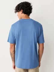Blue Modal Cotton Lightweight T-Shirt - Image 4 of 8