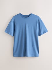 Blue Modal Cotton Lightweight T-Shirt - Image 6 of 8
