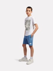 New Balance White Kids The System Graphic 100% Cotton T-Shirt And Shorts Set - Image 2 of 10
