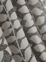 Charcoal Grey/Natural Assembled Leaves Eyelet Blackout Thermal Curtains - Image 7 of 7