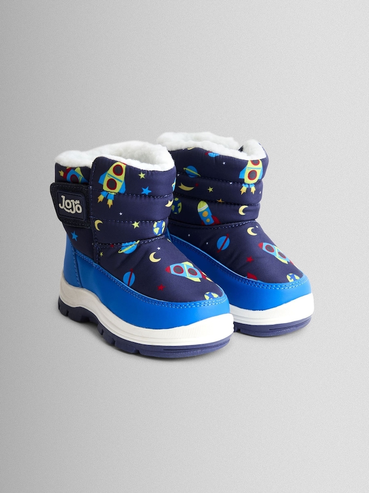 JoJo Maman Bébé Navy Rocket Cosy Snow Boots - Image 1 of 4 JoJo Maman Bébé Navy Rocket Cosy Snow Boots - Image 1 of 4