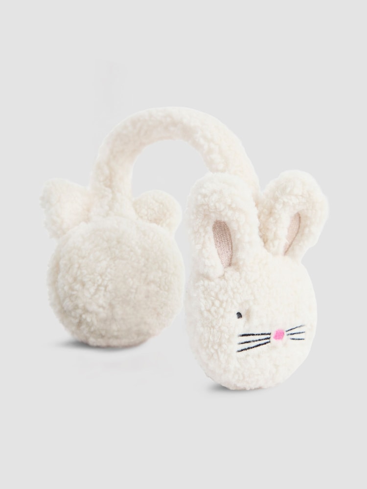 JoJo Maman Bébé Cream Bunny Ears Muffs - Image 1 of 3