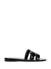 Sam Edelman Regular Fit Bay Jelly Black Slides Sandals - Image 1 of 6