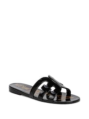Sam Edelman Regular Fit Bay Jelly Black Slides Sandals - Image 3 of 6