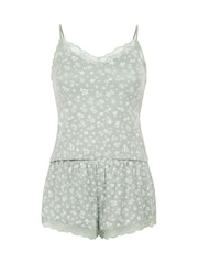 Hunkemöller Green Lace Jersey Cami - Image 1 of 2