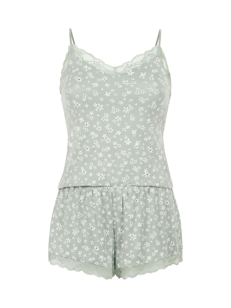 Hunkemöller Green Lace Jersey Cami - Image 1 of 2