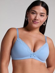 Hunkemoller Blue Lola Padded Non-Wired Bra - Imagen 1 de 5