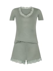 Hunkemöller Green Jersey Pyjamas Set - Image 4 of 5