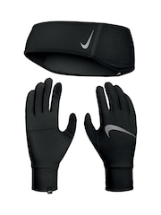Nike Black Running Essential Headband And Gloves Set - Image 1 of 1