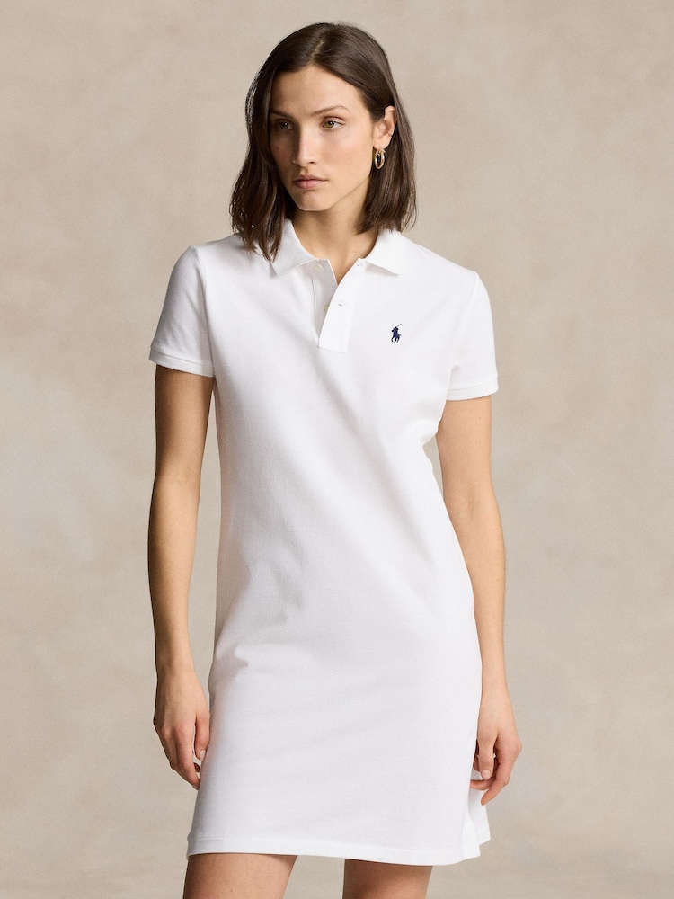 Polo Ralph Lauren White Mesh 100% Cotton Polo Dress - Image 1 of 6