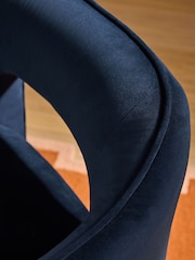 MADE.COM Navy Blue Velvet Sariah Dining Chair - Image 3 of 5
