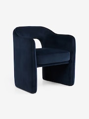 MADE.COM Navy Blue Velvet Sariah Dining Chair - Image 4 of 5