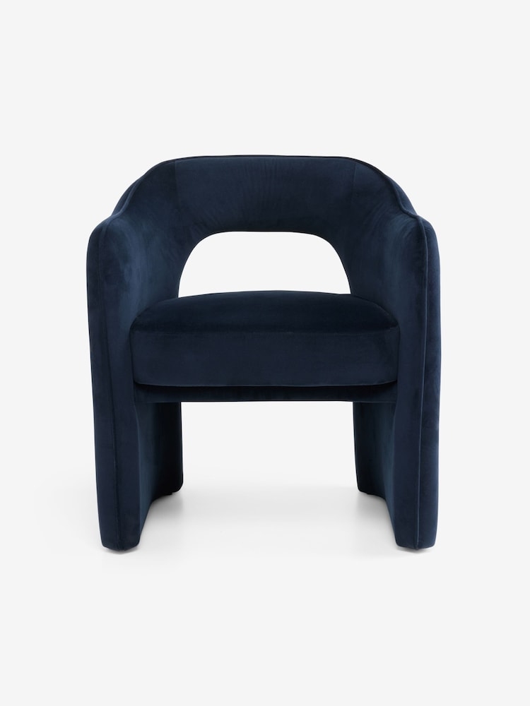 MADE.COM Navy Blue Velvet Sariah Dining Chair - Image 5 of 5
