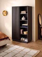 MADE.COM Dark Wood Effect Tulma Sliding Double Wardrobe - Image 1 of 6