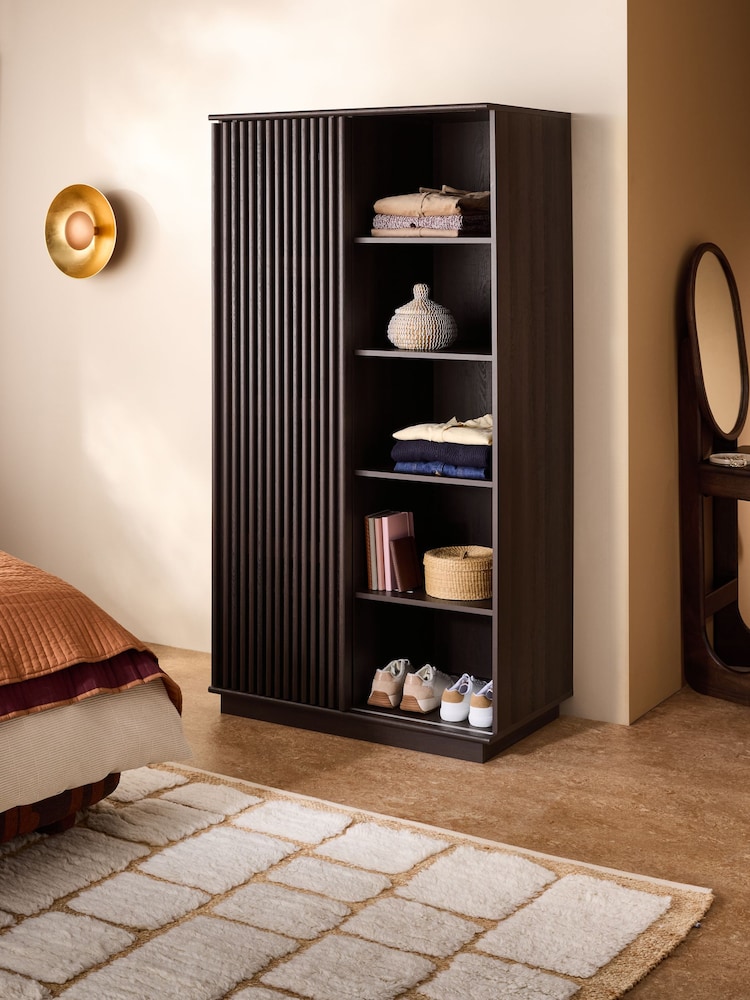 MADE.COM Dark Wood Effect Tulma Sliding Double Wardrobe - Image 1 of 6