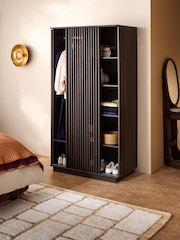 MADE.COM Dark Wood Effect Tulma Sliding Double Wardrobe - Image 2 of 6