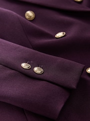 Berry Red Military Double Breasted Blazer - Image 3 of 3
