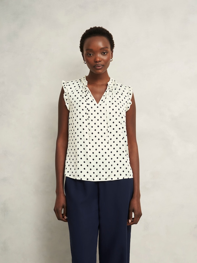 Hobbs White Adriel Blouse - Image 1 of 4 Hobbs White Adriel Blouse - Image 1 of 4