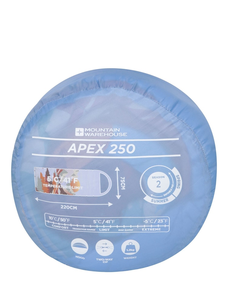 Mountain Warehouse Orange Apex 250 Square Mid Season Sleeping Bag - Image 7 of 7