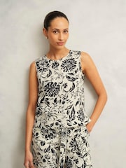 Hobbs White 100% Linen Maura Top - Image 1 of 4
