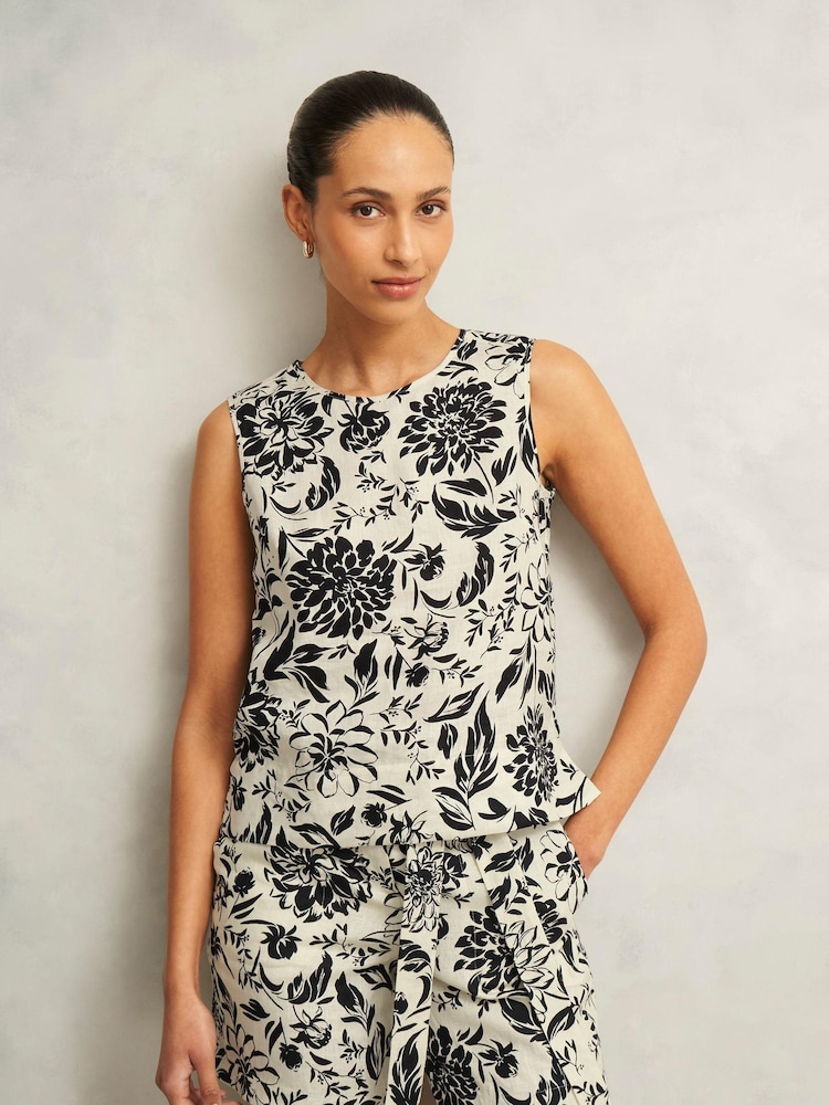 Hobbs White 100% Linen Maura Top - Image 1 of 4
